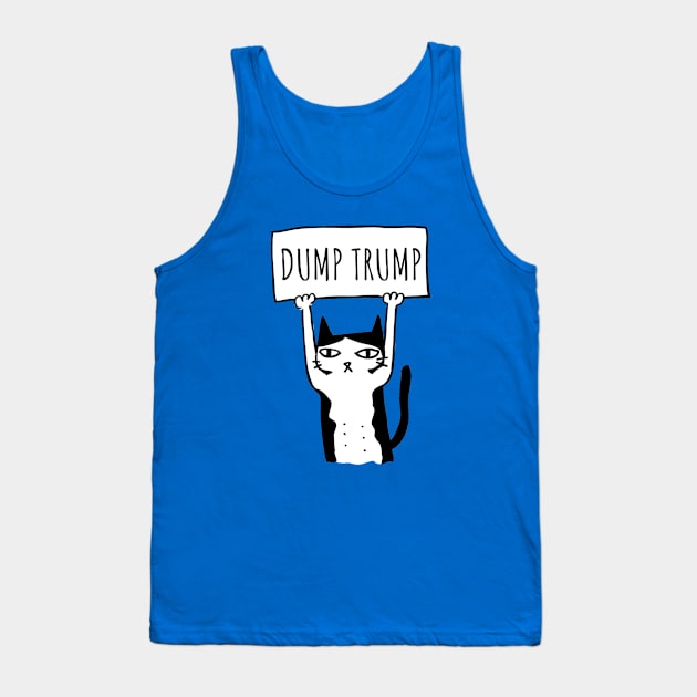 Dump Trump Protest Cat Tank Top by blueavocado